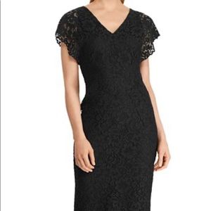 NWOT Ralph Lauren Black Scalloped Lace Dress sz 10